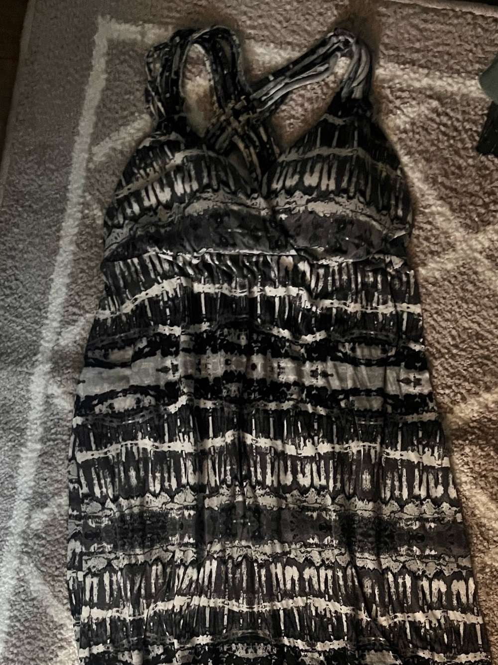 Pink Republic Black and White Printed Maxi Dress
